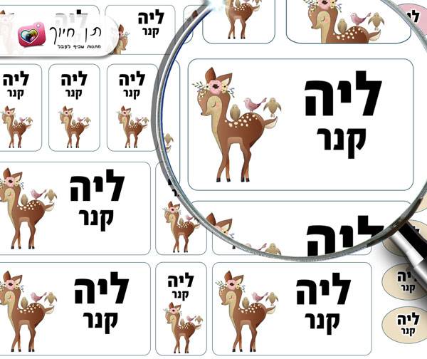 24 מדבקות שם דגם במבי