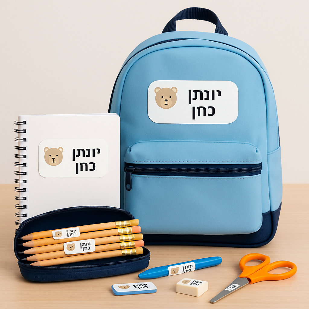 מדבקות שם לבית הספר