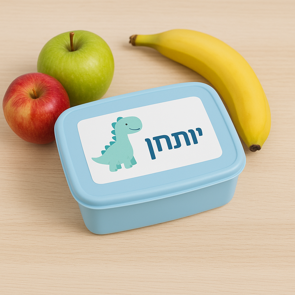 מדבקות שם לקופסאות אוכל