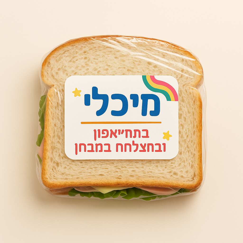 מדבקות שם ממותגות לסנדוויצ'ים/ מדבקות עידוד